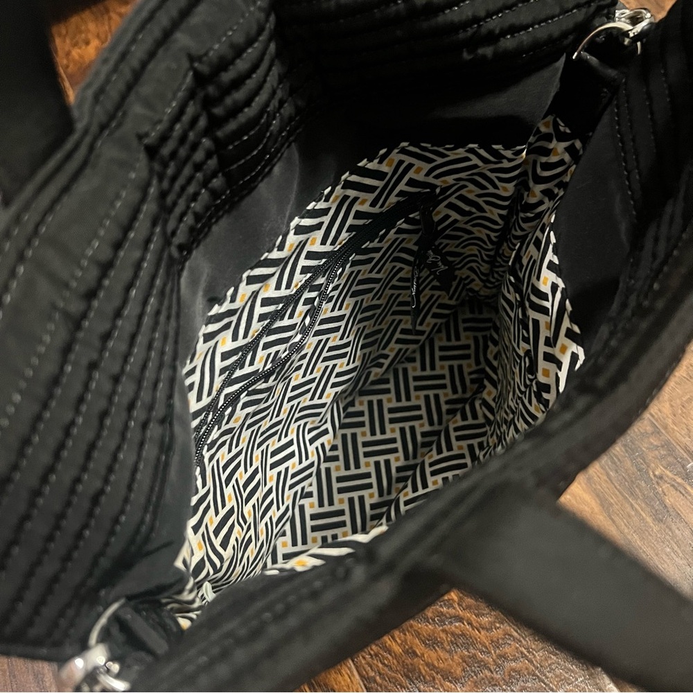Vera Bradley Black Quilted Tote with Detachable Convertible Crossbody Strap - Picture 8 of 13